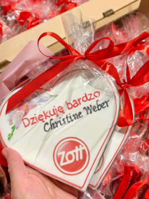 pominek firmowy na zamówienie – ręcznie dekorowane pierniki firmowe Hula Ciacho