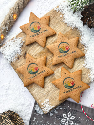 Gwiazdka świąteczna – piernik z logo Twojej marki
